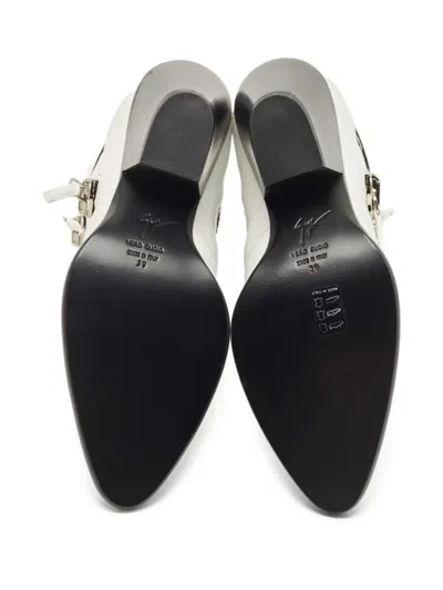Pre-owned Giuseppe Zanotti Vintage Quilted Zip-detail Ankle Boots In White
