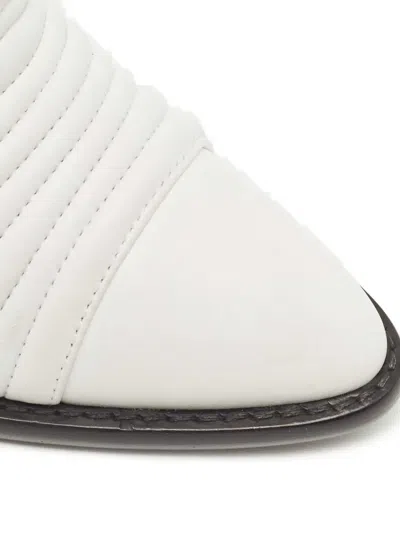 Pre-owned Giuseppe Zanotti Vintage Quilted Zip-detail Ankle Boots In White