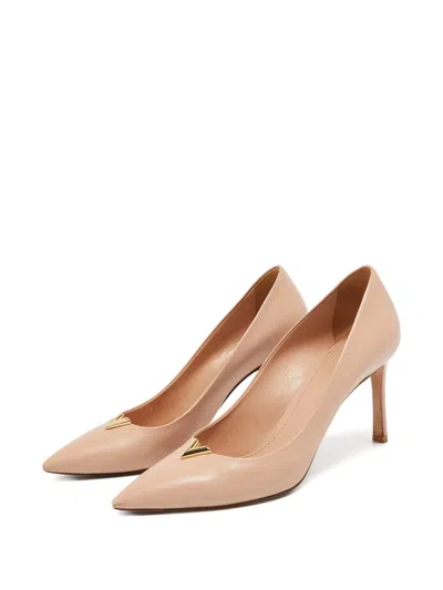 Pre-owned Louis Vuitton Logo-plaque Leather Pumps In Neutral