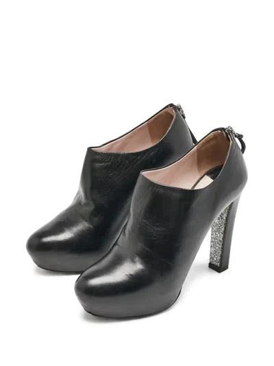 Pre-owned Miu Miu 120mm Leather Pumps In Black