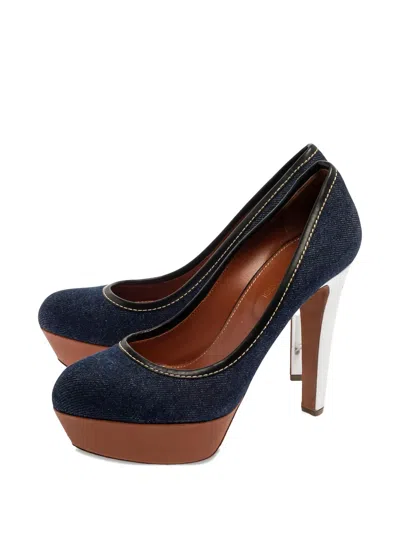 Pre-owned Sergio Rossi Vintage  125mm Denim Pumps