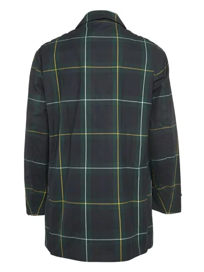 Pre-owned Polo Ralph Lauren Vintage Beaufort Checked Button-up Coat In Blue