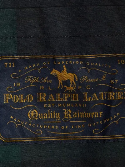Pre-owned Polo Ralph Lauren Vintage Beaufort Checked Button-up Coat In Blue