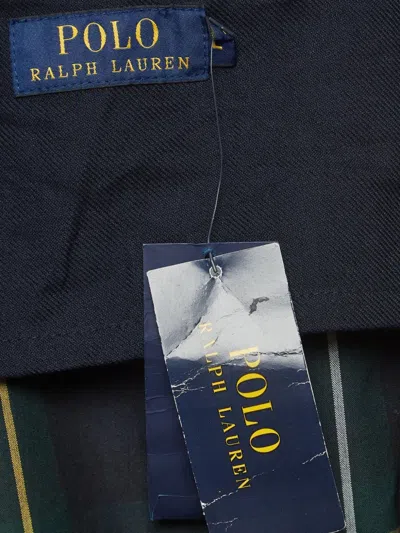 Pre-owned Polo Ralph Lauren Vintage Beaufort Checked Button-up Coat In Blue