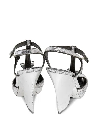 Pre-owned Saint Laurent 125mm T-strap Leather Sandals