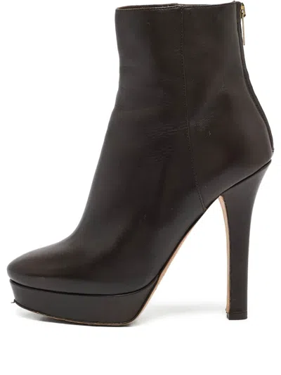 Pre-owned Jimmy Choo 90mm Magic Boots In Brown