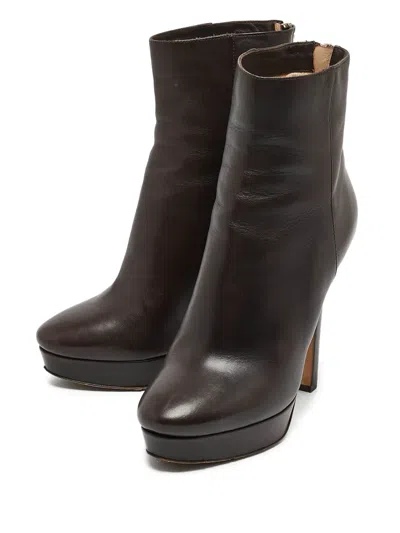 Pre-owned Jimmy Choo 90mm Magic Boots In Brown