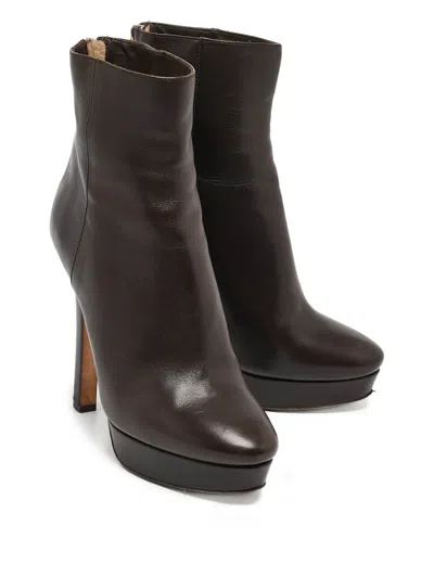 Pre-owned Jimmy Choo 90mm Magic Boots In Brown