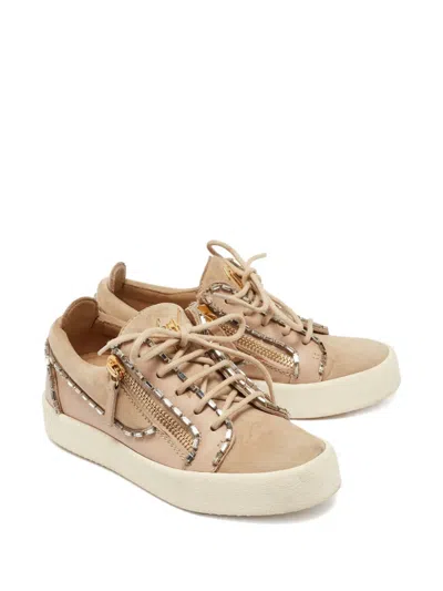 Pre-owned Giuseppe Zanotti Vintage  Crystal-embellished Sneakers In Neutral