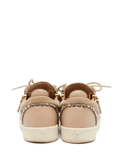 Pre-owned Giuseppe Zanotti Vintage  Crystal-embellished Sneakers In Neutral