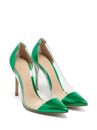Pre-owned Gianvito Rossi 105mm Pointed-toe Pumps In Green