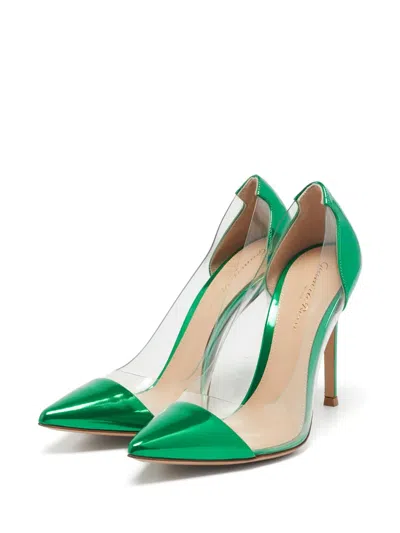 Pre-owned Gianvito Rossi 105mm Pointed-toe Pumps In Green