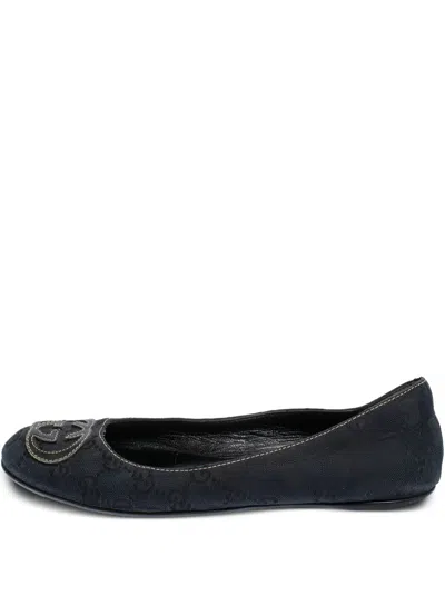 Pre-owned Gucci Gg Canvas Ballet Flats