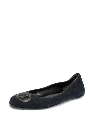 Pre-owned Gucci Gg Canvas Ballet Flats