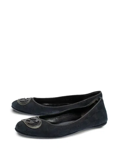 Pre-owned Gucci Gg Canvas Ballet Flats