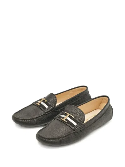 Pre-owned Tod's Vintage Leather Loafers In Black