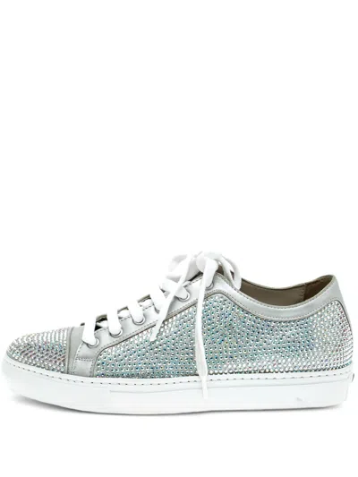 Pre-owned Le Silla Crystal-embellished Sneakers In Gray