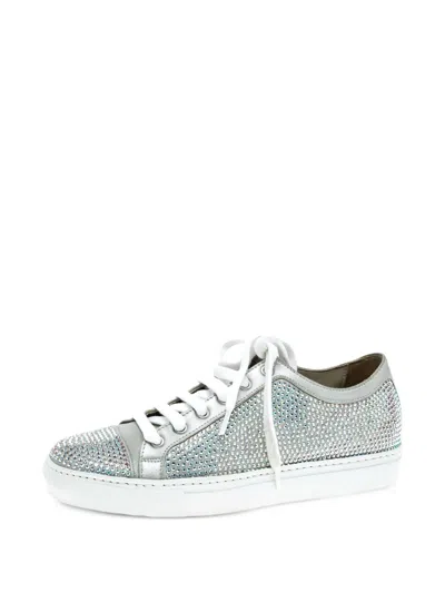 Pre-owned Le Silla Crystal-embellished Sneakers In Gray