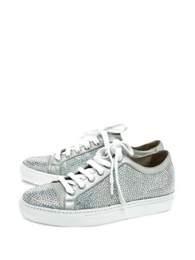 Pre-owned Le Silla Crystal-embellished Sneakers In Gray