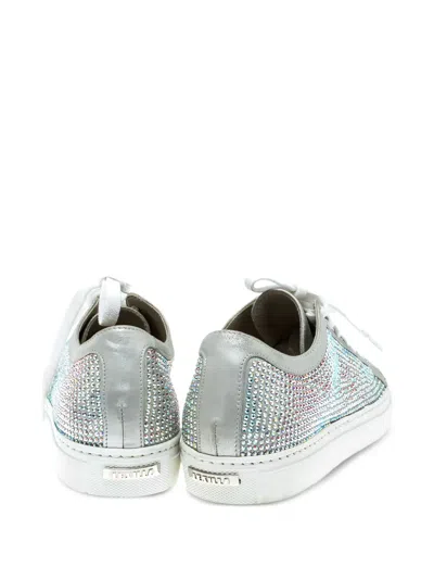 Pre-owned Le Silla Crystal-embellished Sneakers In Gray