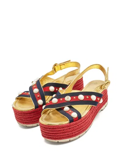 Pre-owned Gucci 60mm Stud-embellished Sandals