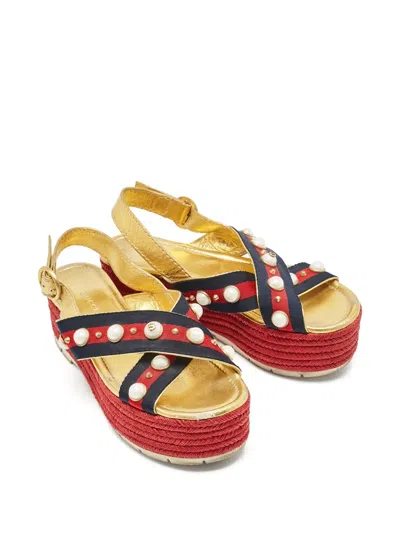 Pre-owned Gucci 60mm Stud-embellished Sandals