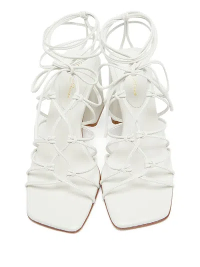 Pre-owned Gianvito Rossi  90mm Minas Sandals In White