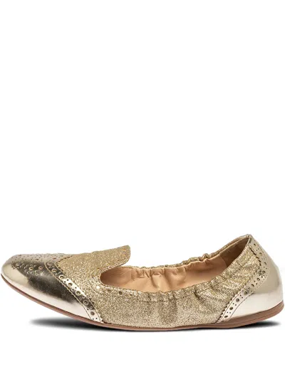 Pre-owned Prada Metallic Ballet Flats In Gold