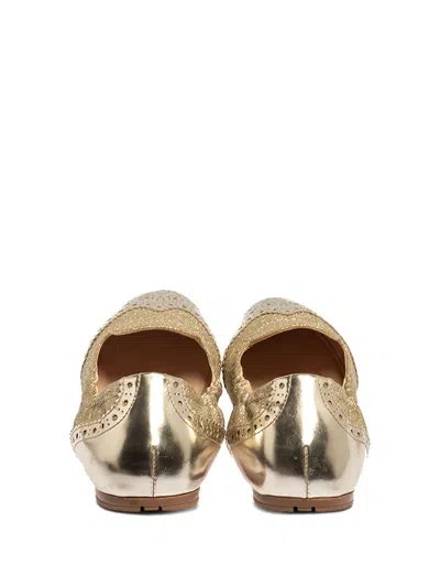 Pre-owned Prada Metallic Ballet Flats In Gold