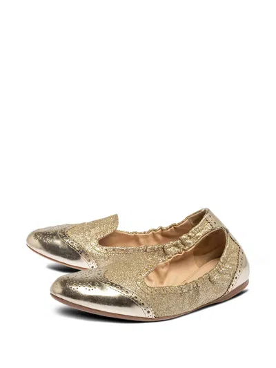 Pre-owned Prada Metallic Ballet Flats In Gold