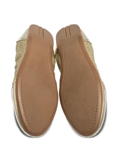 Pre-owned Prada Metallic Ballet Flats In Gold