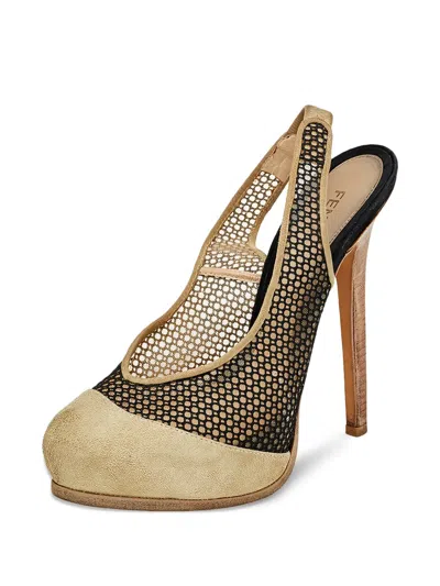 Pre-owned Fendi 140mm Mesh-panelled Pumps