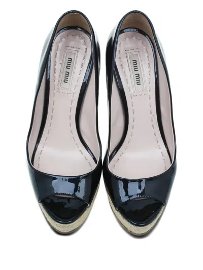 Pre-owned Miu Miu 130mm Patent Pumps