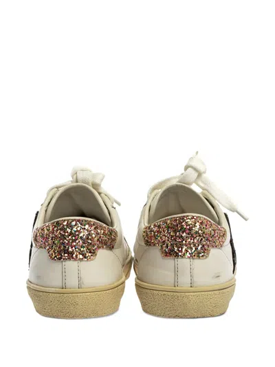 Pre-owned Saint Laurent Court Sl Diamond-embellished Low-top Sneakers In White
