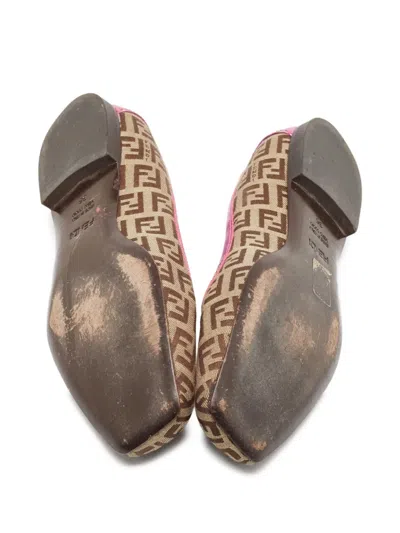 Pre-owned Fendi Zucca-patterned Ballet Flats