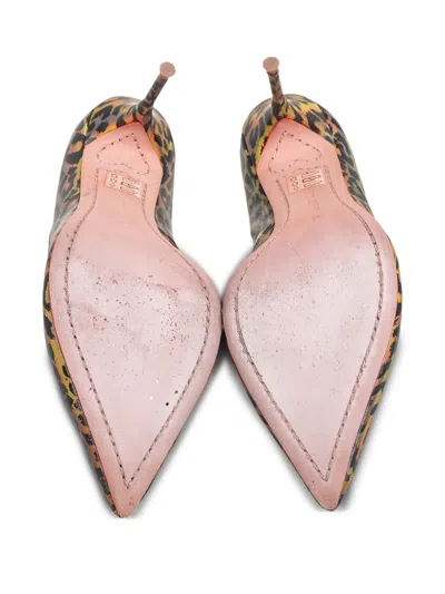 Pre-owned Sophia Webster  95mm Leopard-print Pumps In Black