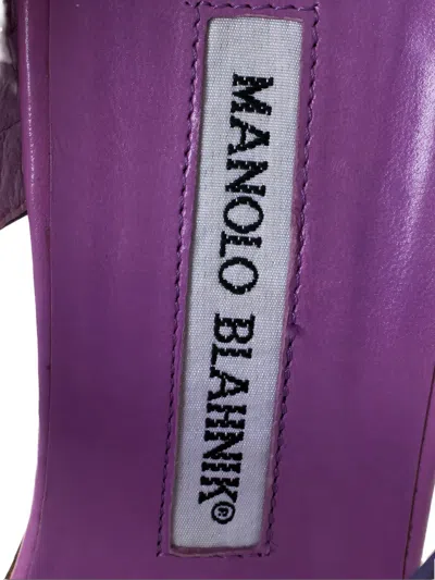 Pre-owned Manolo Blahnik  110mm Two-tone Sandals In Purple