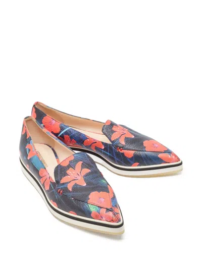 Pre-owned Nicholas Kirkwood  Floral-print Loafers In Blue