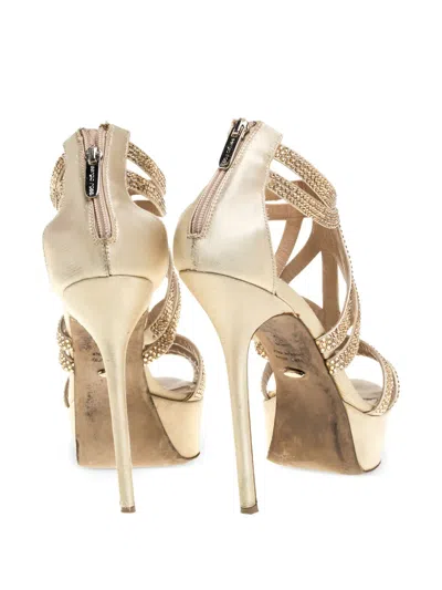 Pre-owned Sergio Rossi Vintage  140mm Platform Sandals In Neutral