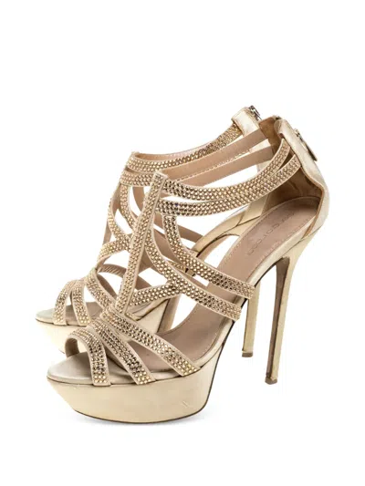 Pre-owned Sergio Rossi Vintage  140mm Platform Sandals In Neutral