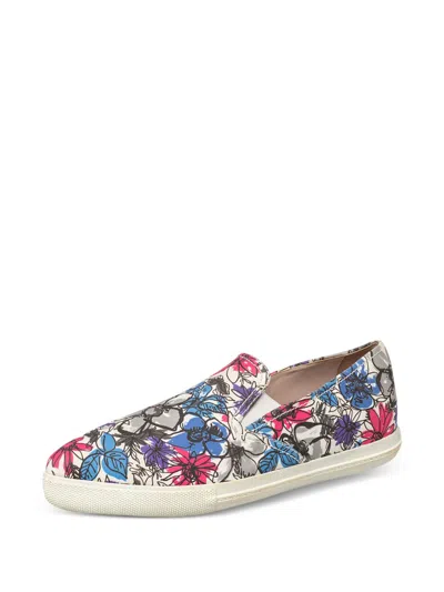 Pre-owned Miu Miu Floral-print Slip-on Trainers