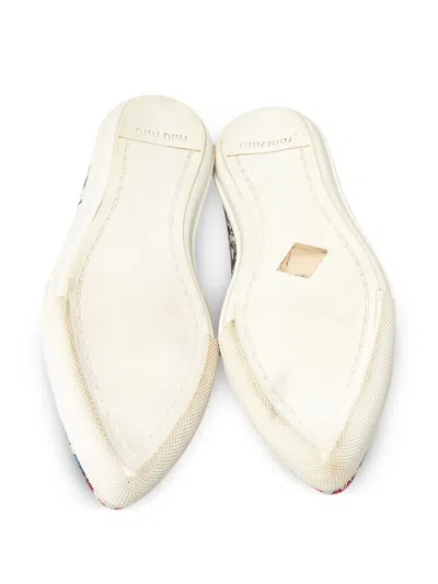 Pre-owned Miu Miu Floral-print Slip-on Trainers