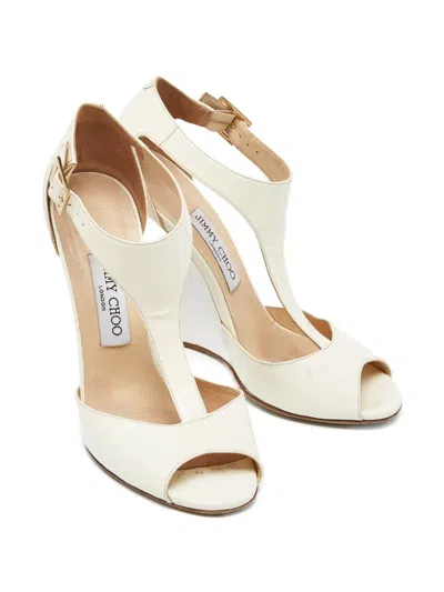 Pre-owned Jimmy Choo Leather Wedge Sandals
