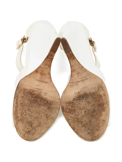 Pre-owned Jimmy Choo Leather Wedge Sandals