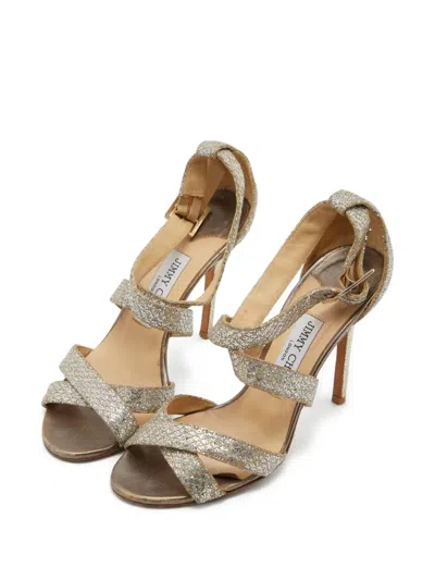 Pre-owned Jimmy Choo 105mm Diamond-pattern Sandals
