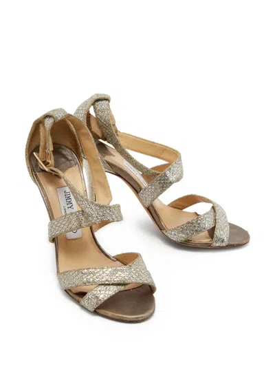 Pre-owned Jimmy Choo 105mm Diamond-pattern Sandals