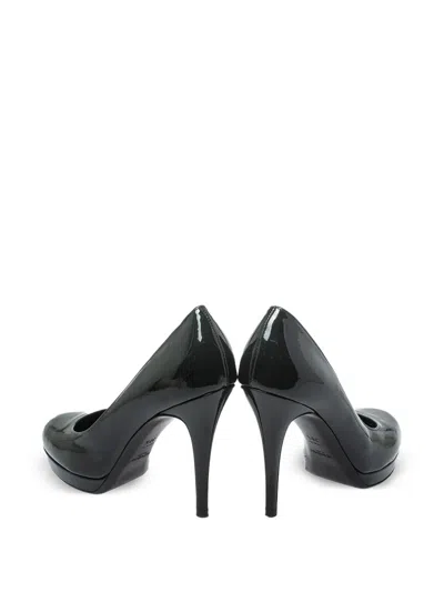 Pre-owned Saint Laurent 105mm Patent-leather Pumps In Green