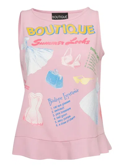 Pre-owned Moschino Graphic-print Peplum Tank Top