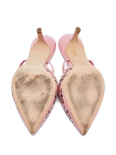 Pre-owned Malone Souliers Leather Heeled Mules In Pink