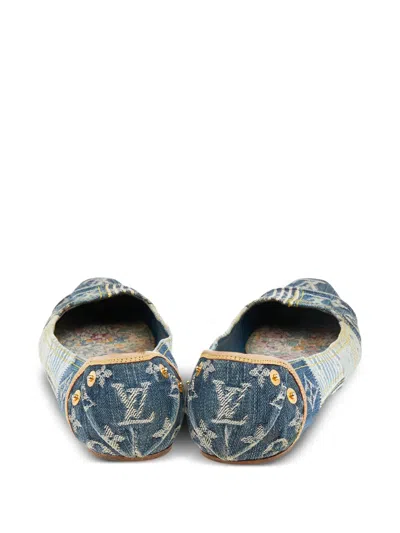 Pre-owned Louis Vuitton Monogram Denim Ballet Flats In Blue